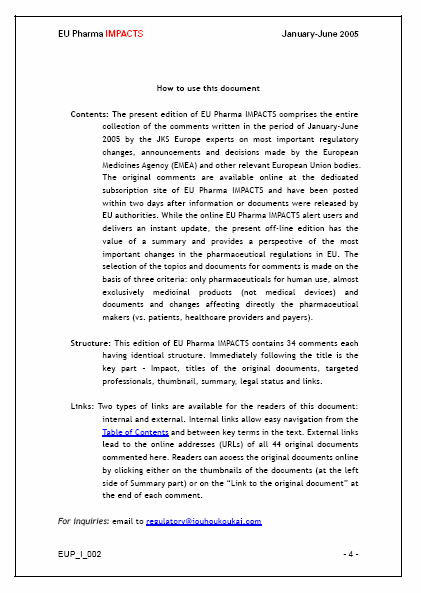 EU Pharma IMPACTS (Enterprise-wide Use License)