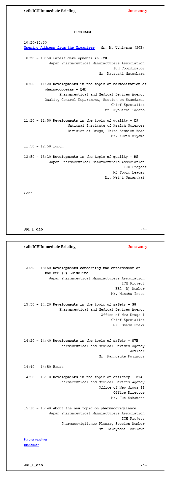 12th ICH Immediate Briefing (Enterprise-wide Use License)